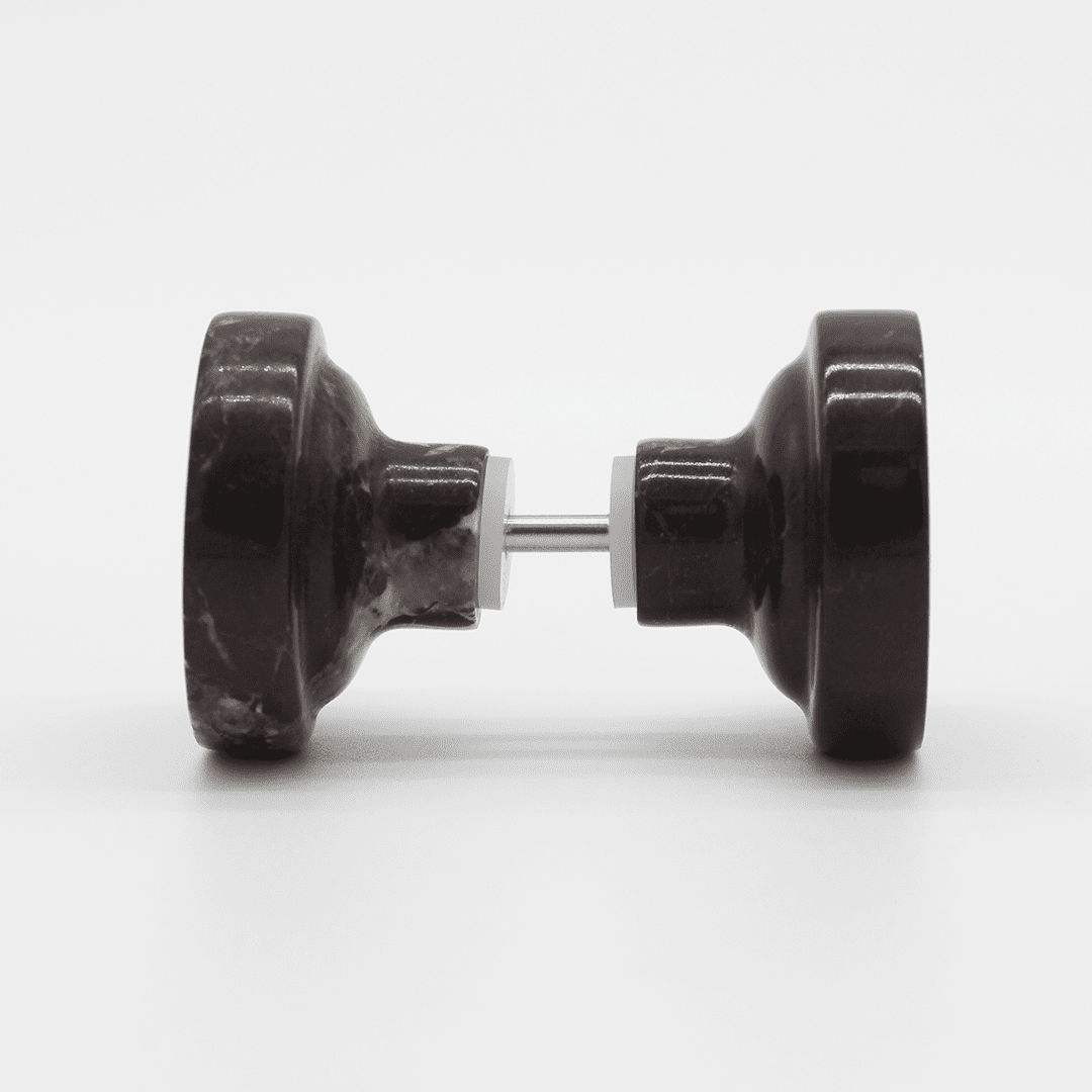 Stone Round Shower Screen Knob in Rosso Levanto | Zephra