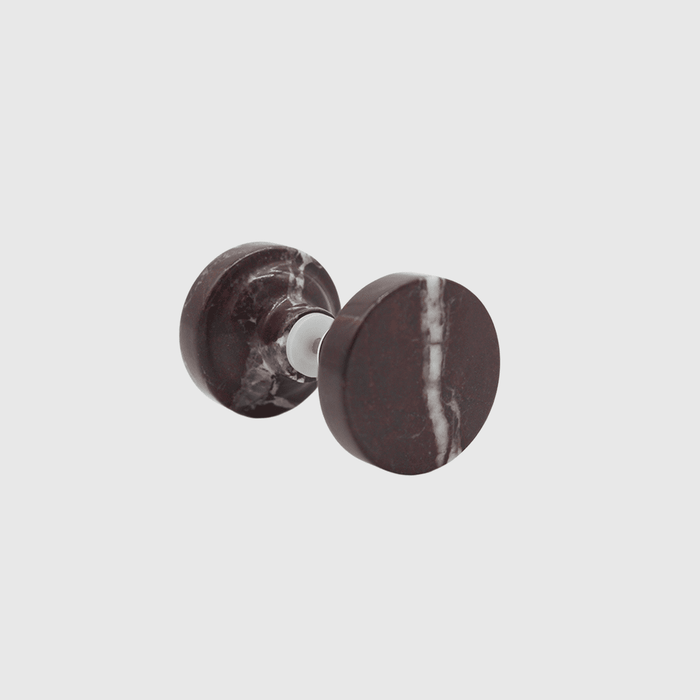 Stone Round Shower Screen Knob in Rosso Levanto | Zephra #Finish_Rosso Levanto