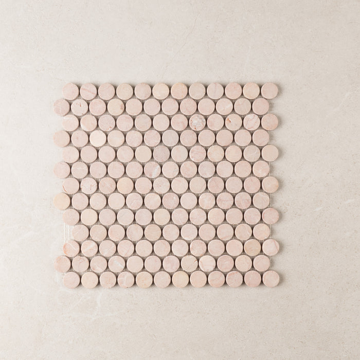 Rosso Penny Round Tumbled 23mm Mosaic