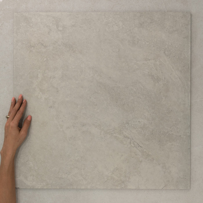 Builders Range Silver Travertine Look Porcelain Tile