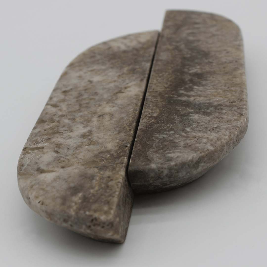 Stone Cabinet Pull in Silver Travertine | Zephra
