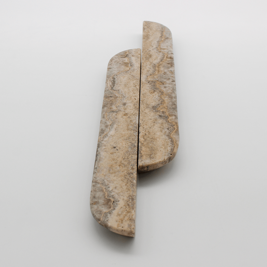 Stone Cabinet Pull in Silver Travertine | Zephra