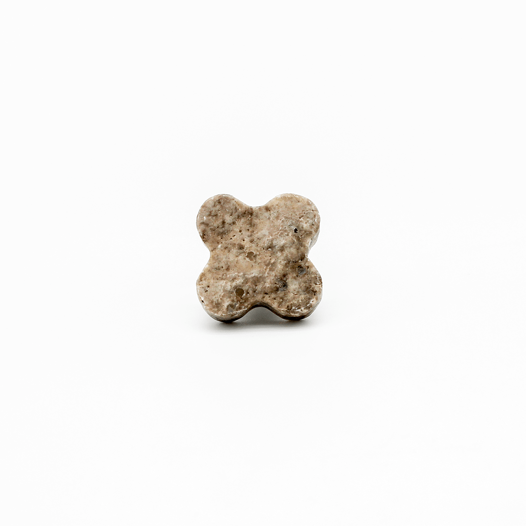 Stone Clover Shower Screen Knob in Silver Travertine | Zephra