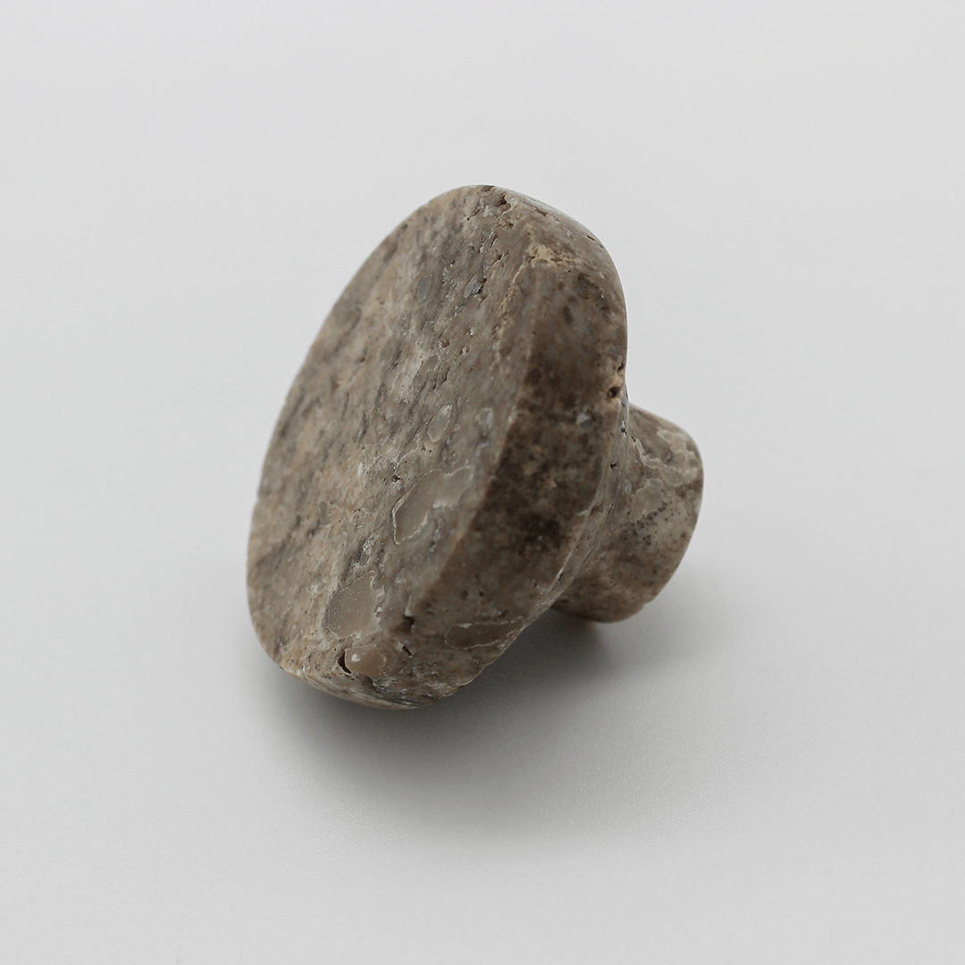 Stone Round Cabinet Knob in Silver Travertine | Zephra