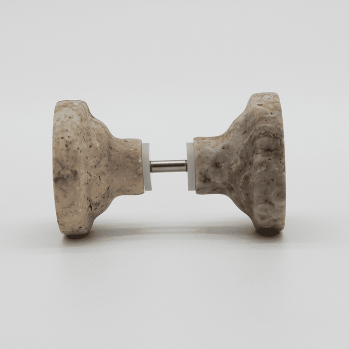 Stone Round Shower Screen Knob in Silver Travertine | Zephra #Finish_Silver Travertine