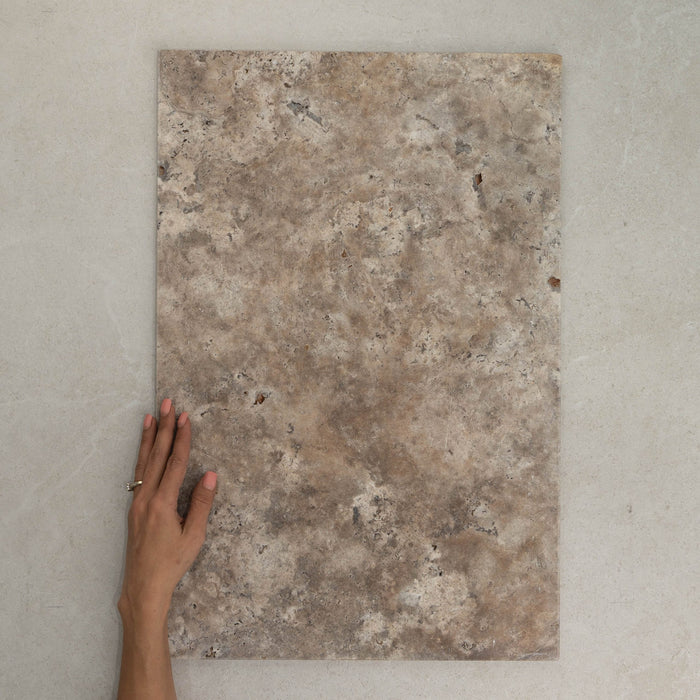 Travertine Silver Natural Stone Tile – Tumbled finish