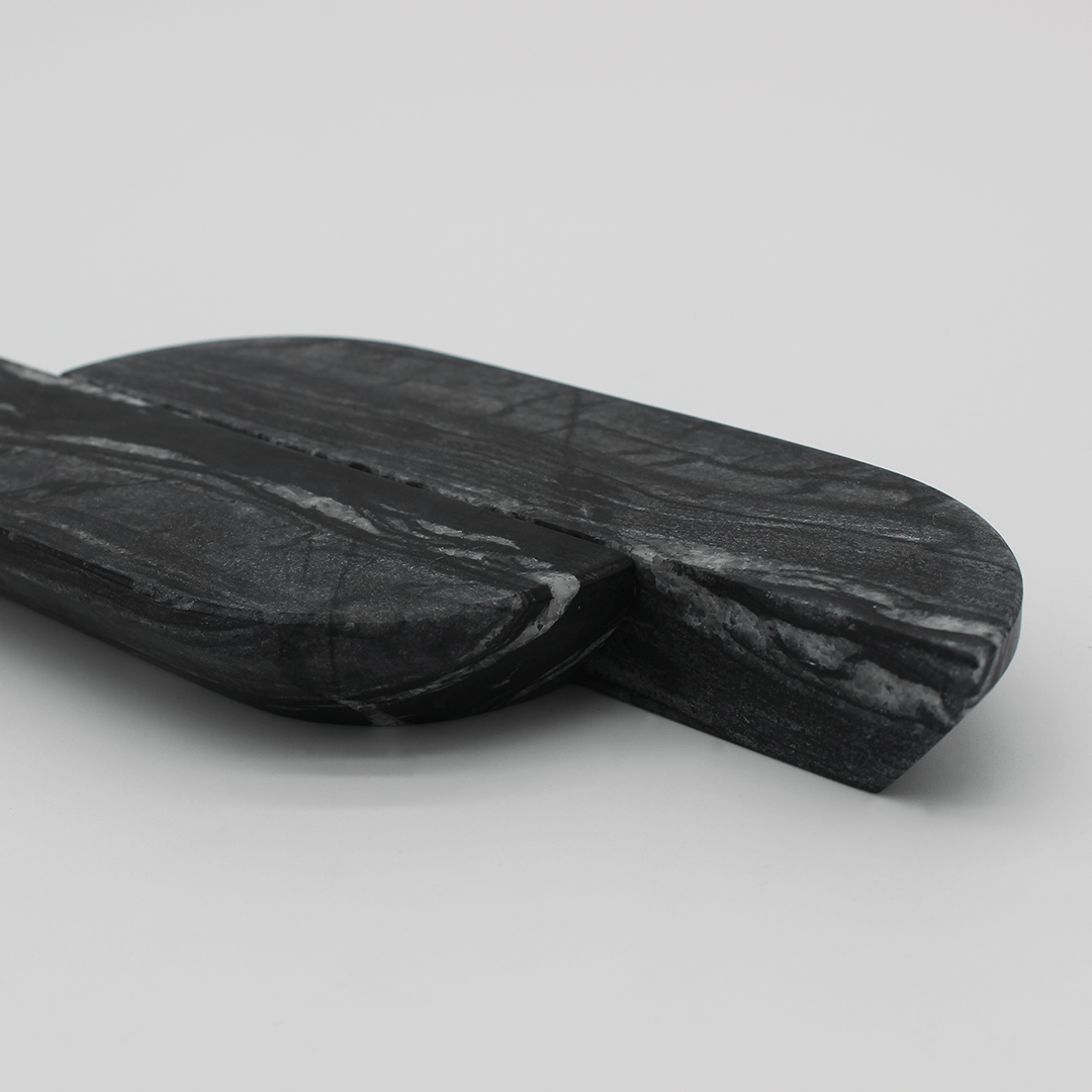 Stone Cabinet Pull in Silver Wave Marble | Zephra