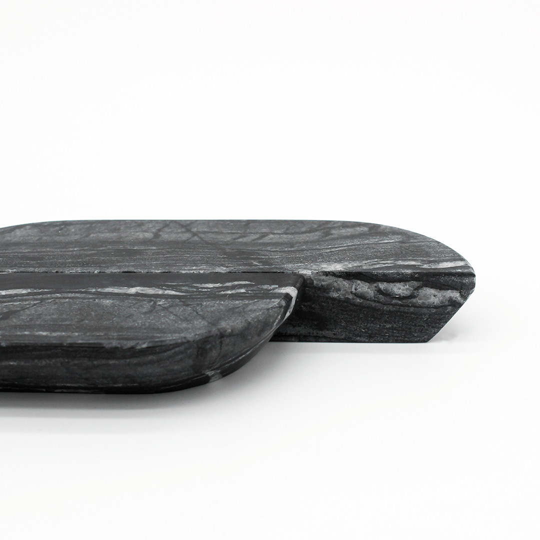 Stone Cabinet Pull in Silver Wave Marble | Zephra