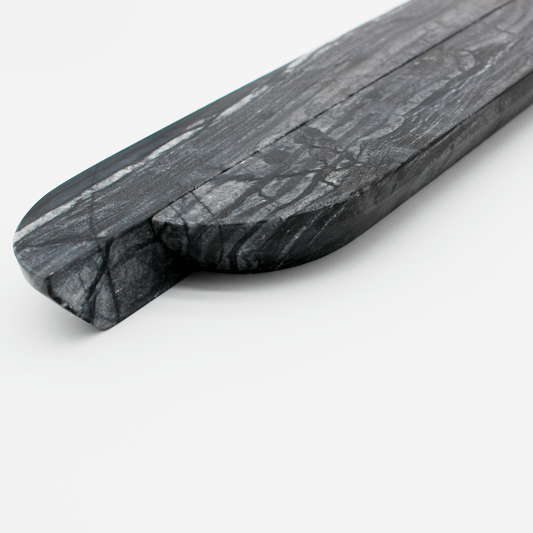 Stone Cabinet Pull in Silver Wave Marble | Zephra