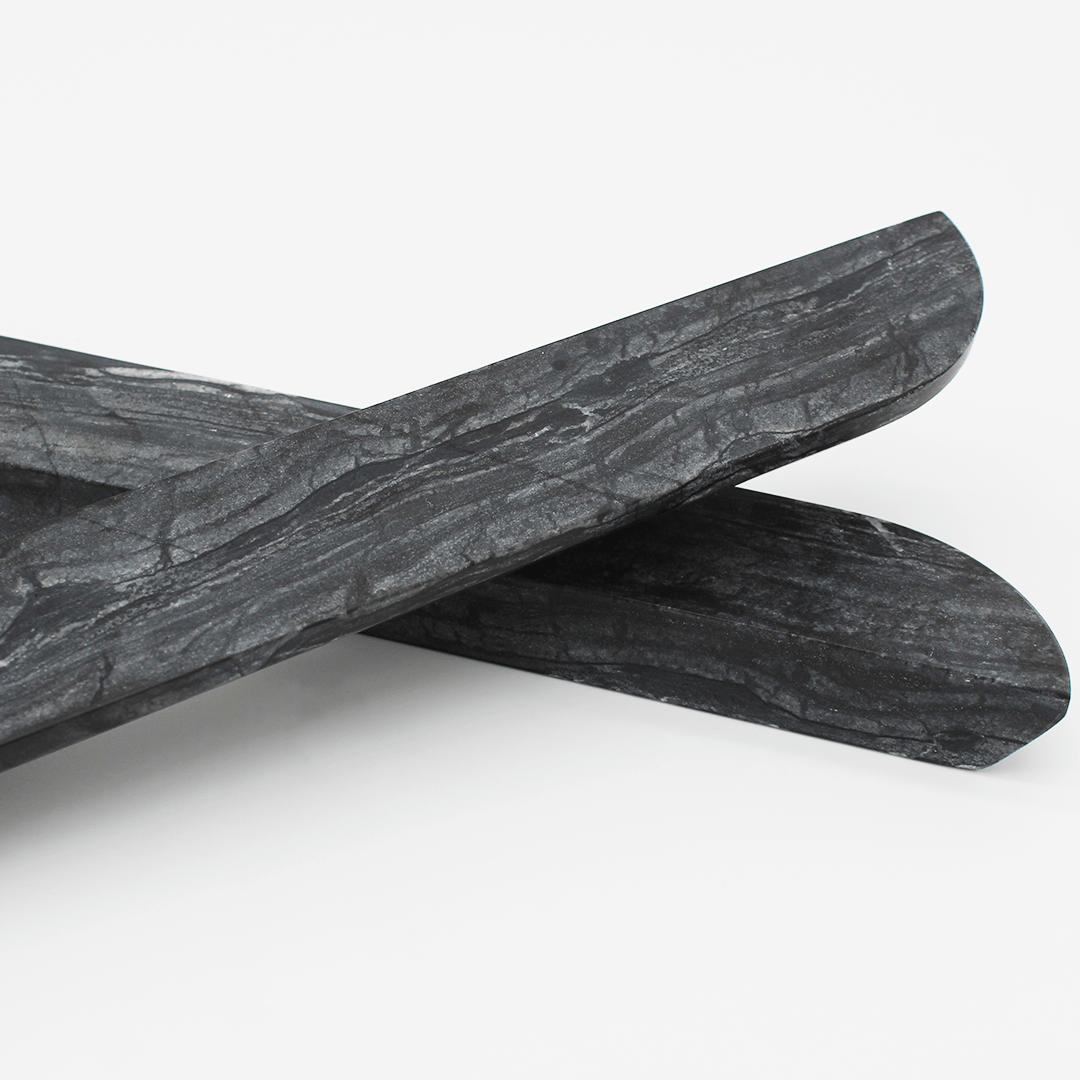 Stone Cabinet Pull in Silver Wave Marble | Zephra