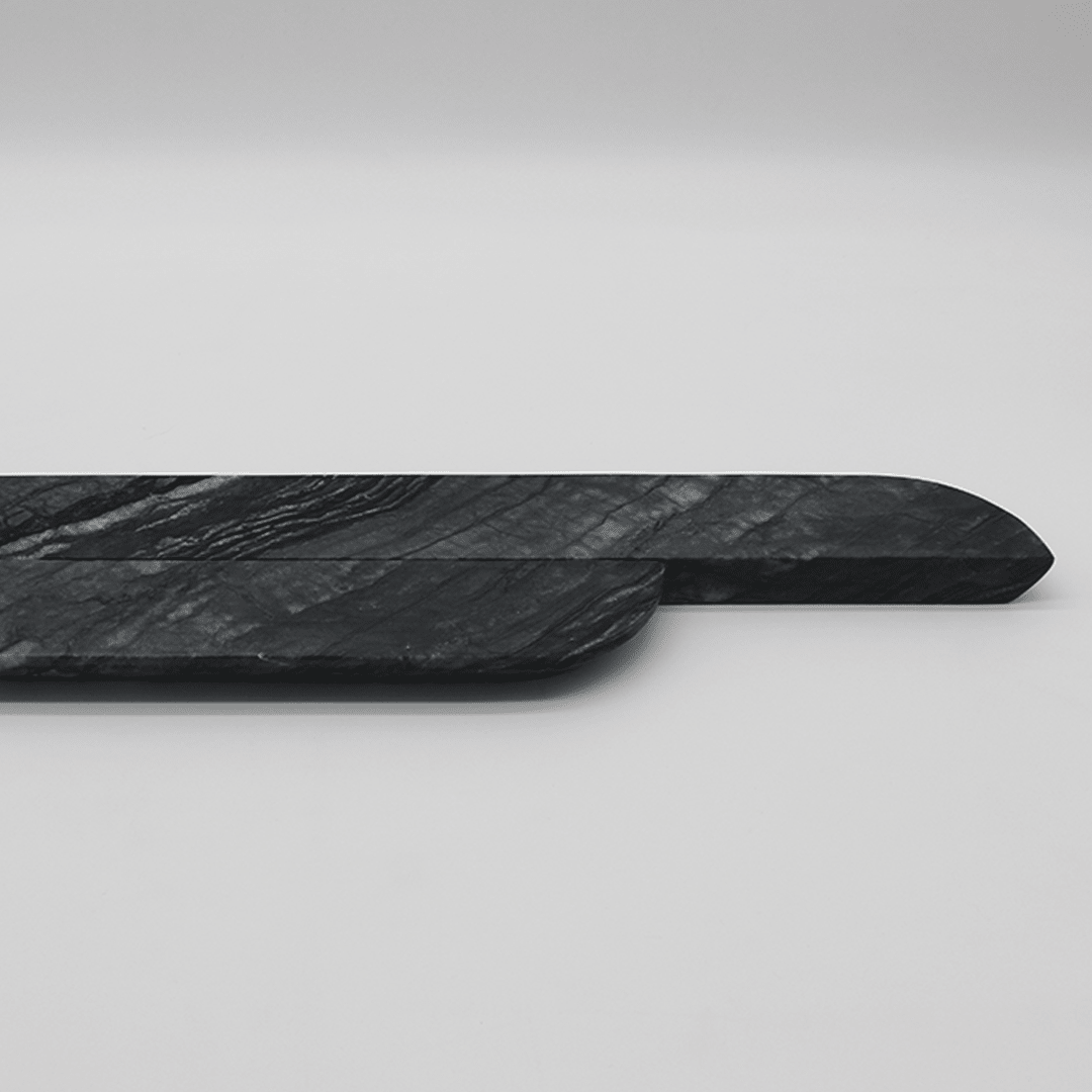 Stone Cabinet Pull in Silver Wave Marble | Zephra