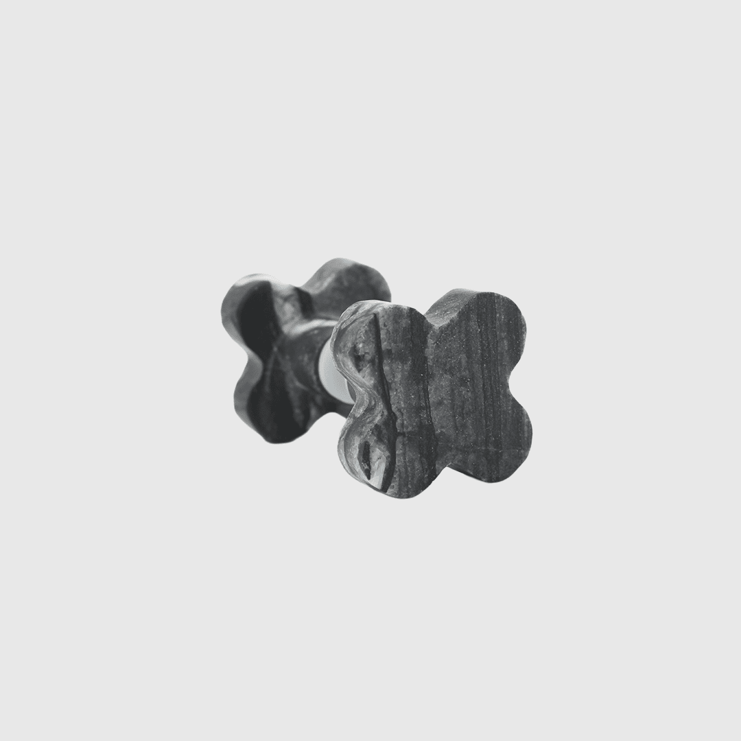 Silver Wave Marble - Stone Clover Shower Screen Knob