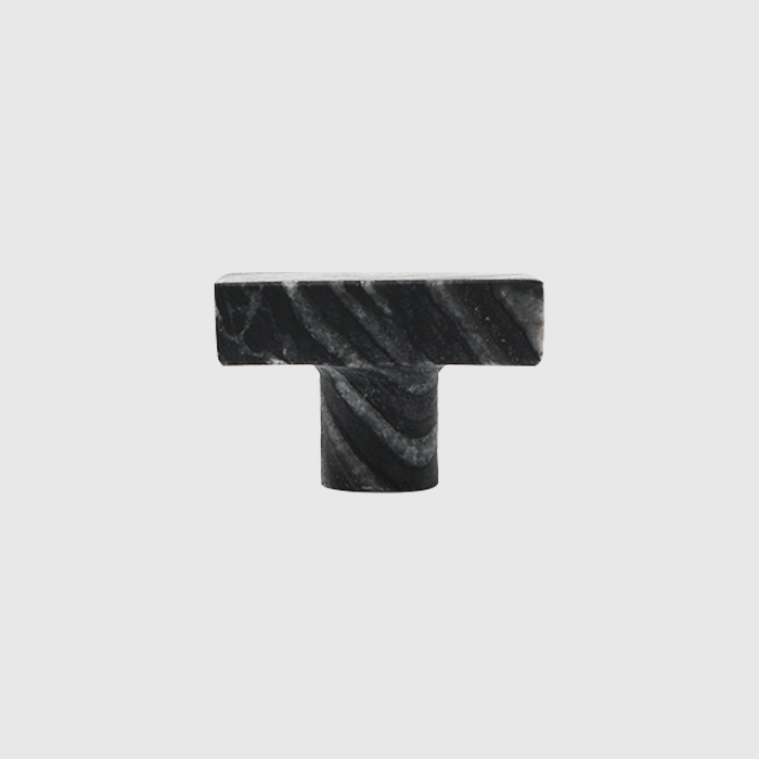 Stone Rectangular Cabinet Knob in Silver Wave Marble | Zephra #Finish_Silver Wave Marble