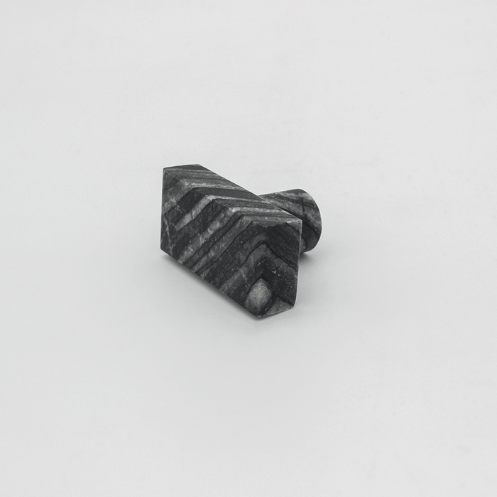 Stone Rectangular Cabinet Knob in Silver Wave Marble | Zephra #Finish_Silver Wave Marble
