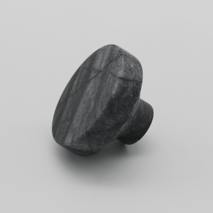 Stone Round Shower Screen Knob in Silver Wave Marble | Zephra #Finish_Silver Wave Marble
