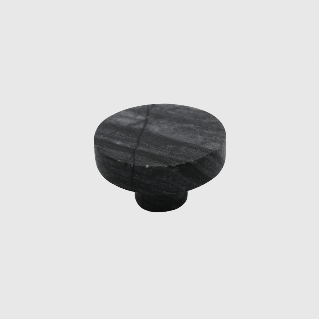 Silver Wave Marble - Stone Round Cabinet Knob