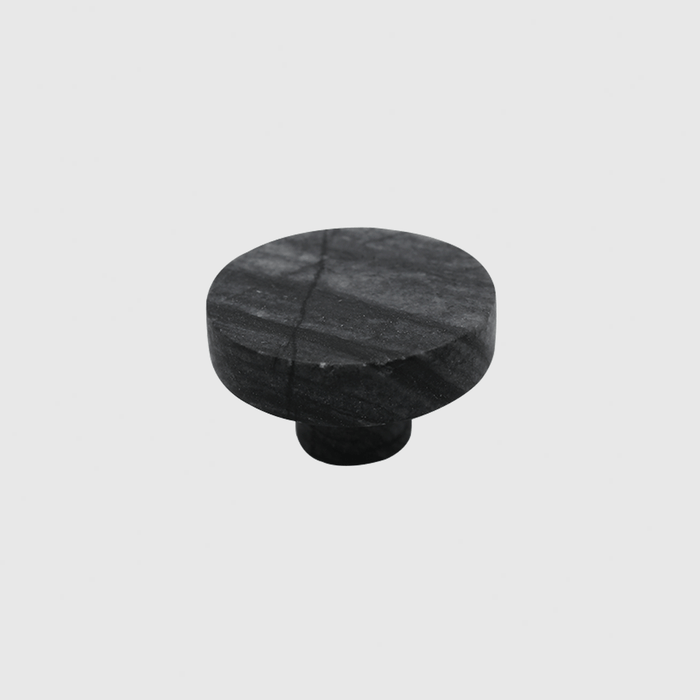 Stone Round Cabinet Knob in Silver Wave Marble | Zephra #Finish_Silver Wave Marble