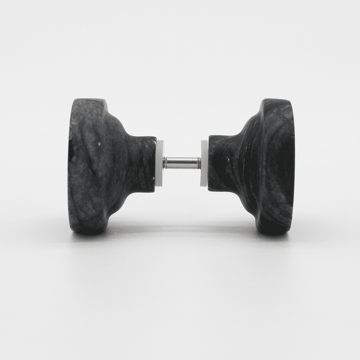 Stone Round Shower Screen Knob in Silver Wave Marble | Zephra #Finish_Silver Wave Marble