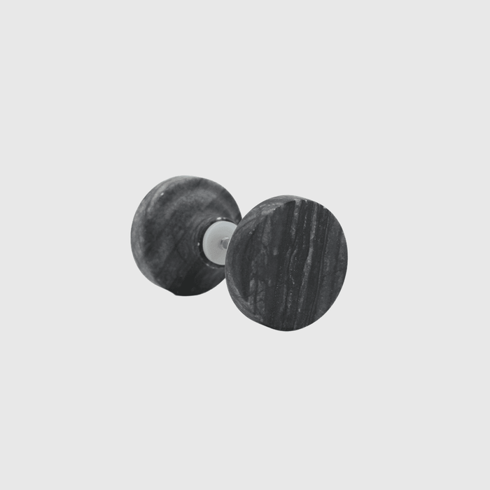 Stone Round Shower Screen Knob in Silver Wave Marble | Zephra #Finish_Silver Wave Marble