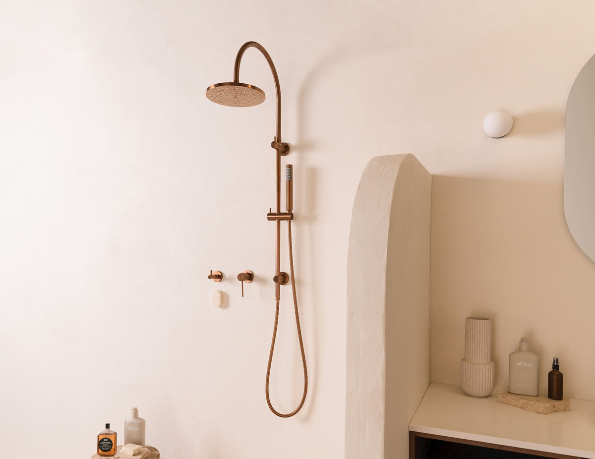 Soul Slimline Gooseneck Shower Set in Brushed Copper | ADP