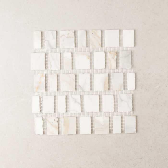 Calacatta Split Edge Marble Mosaic | Honed Natural Stone