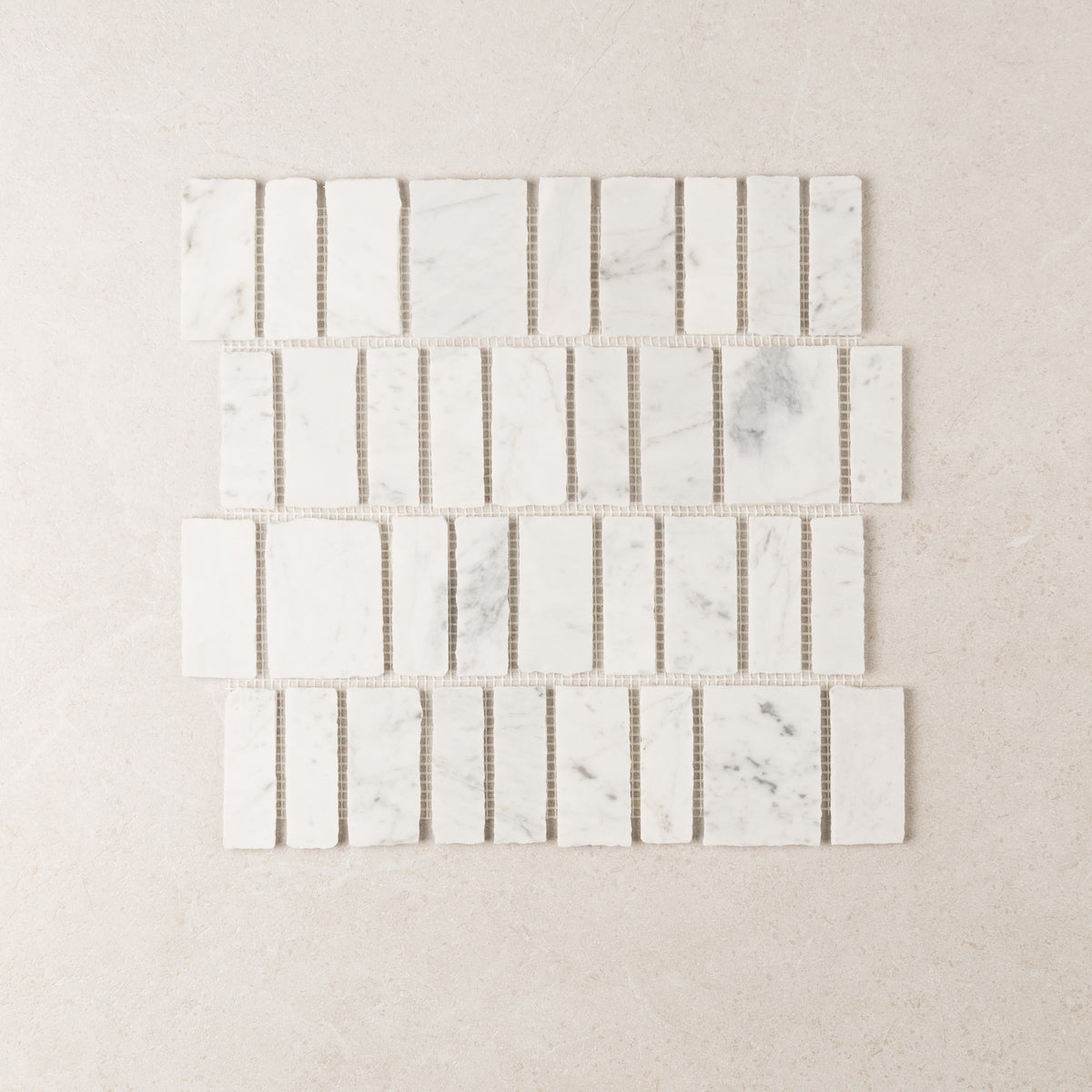 Carrara Split Edge Marble Mosaic | Honed Natural Stone