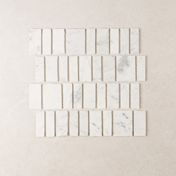 Carrara Split Edge Marble Mosaic | Honed Natural Stone
