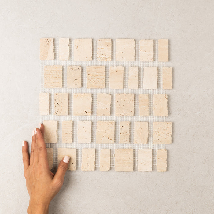 Travertine Split Edge Mosaic | Tumbled & Honed Natural Stone