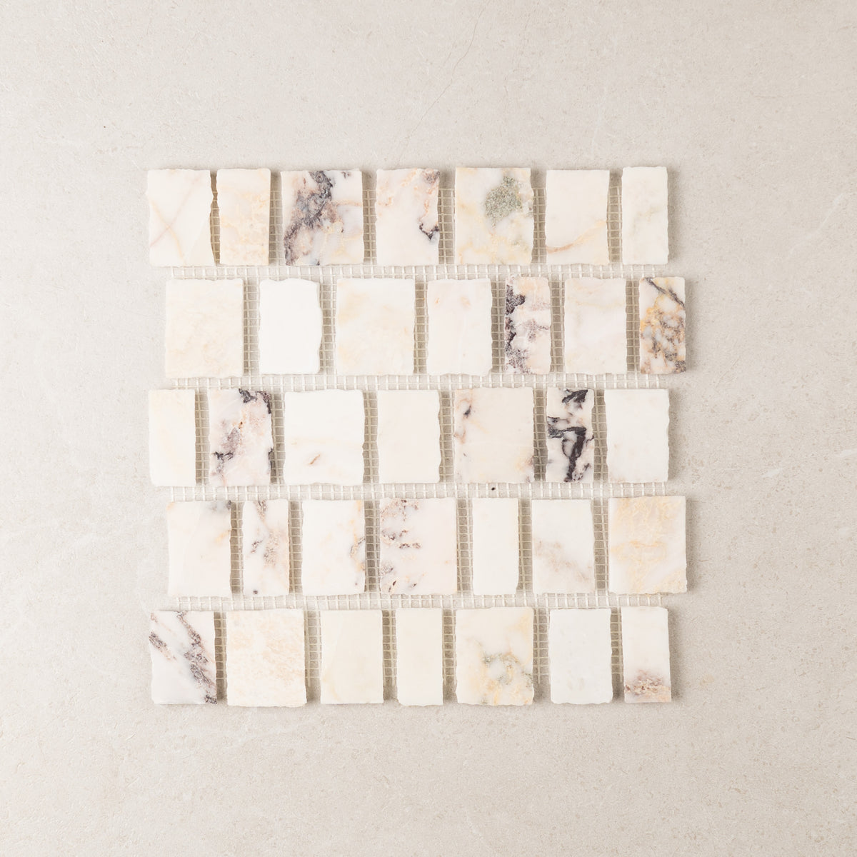 Viola Split Edge Marble Mosaic | Honed Natural Stone