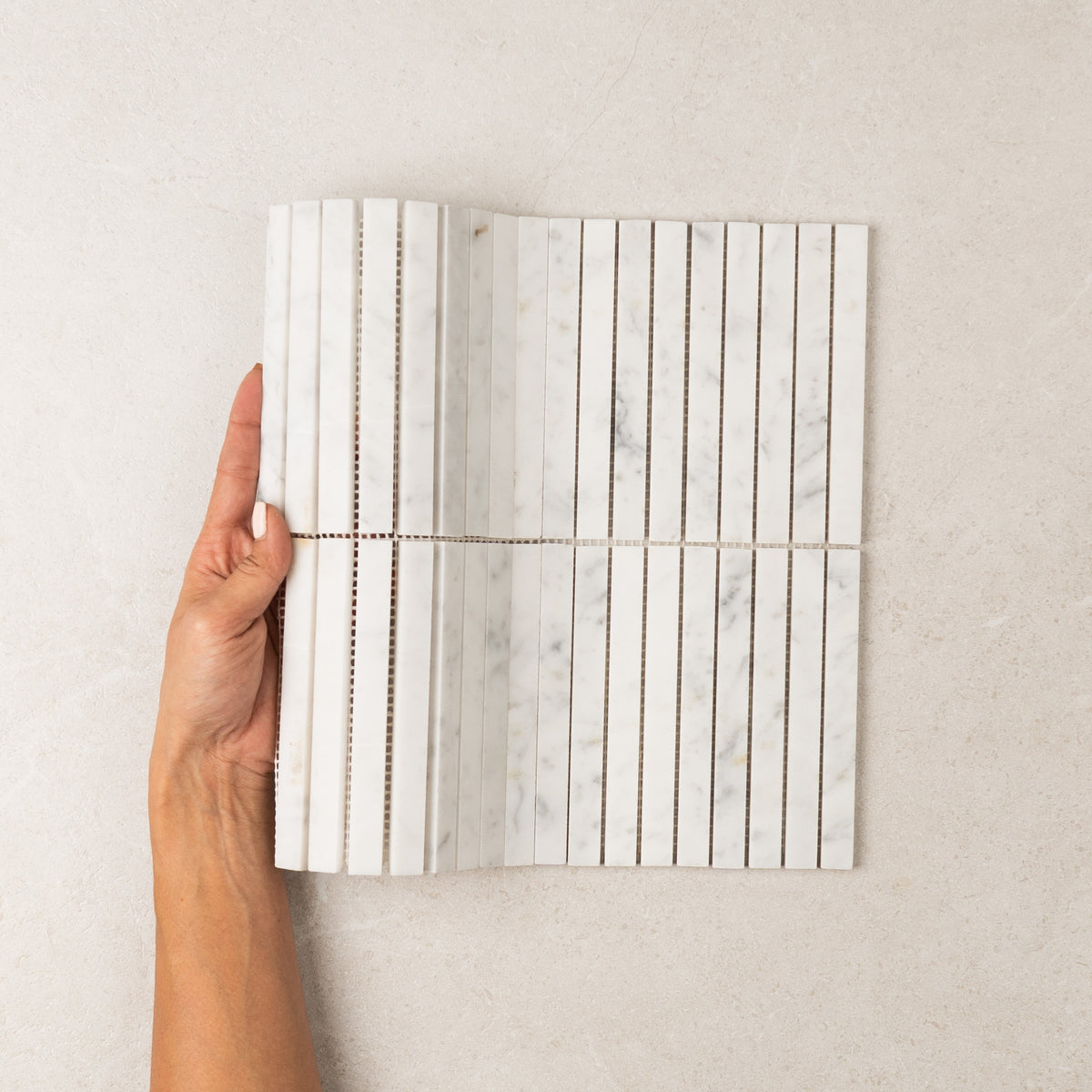 Carrara Stack Marble Mosaic | Honed Natural Stone