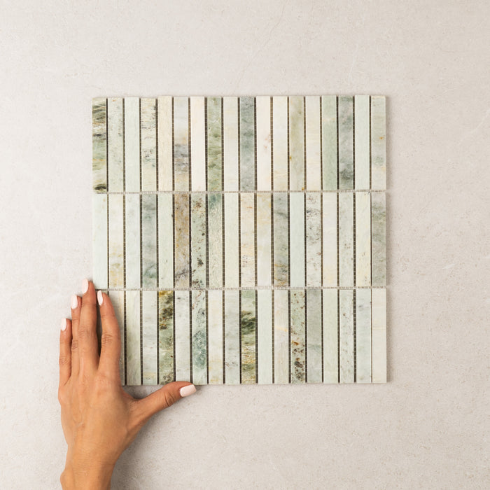 Stack Mint Marble Mosaic – Honed finish
