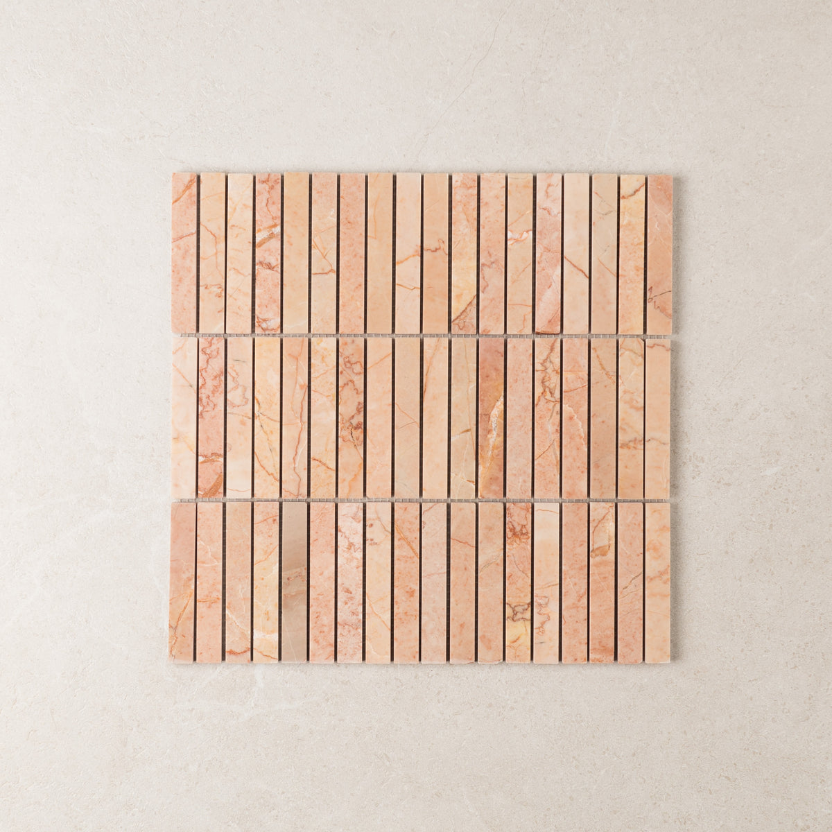 Rosso Stack Marble Mosaic | Honed Natural Stone
