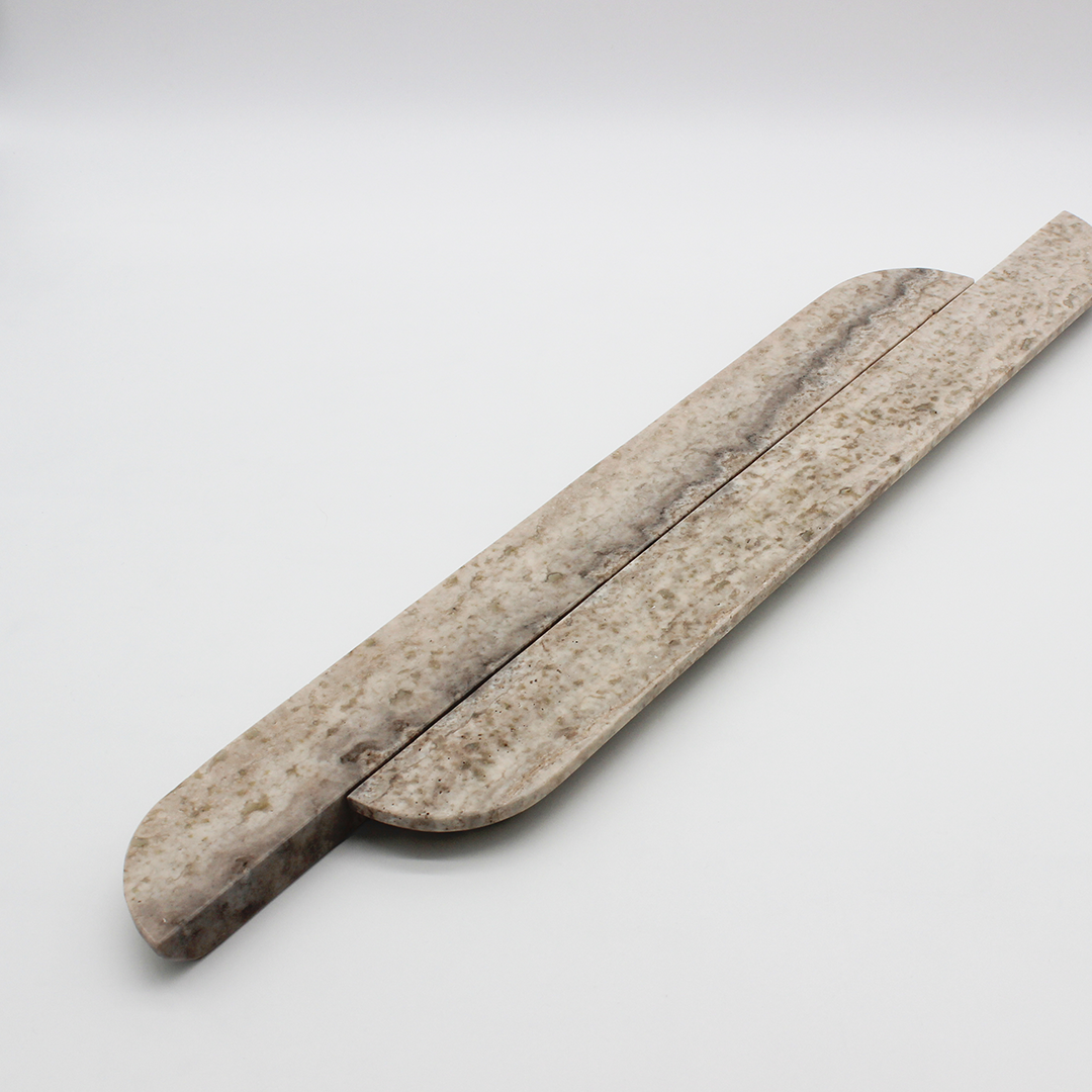 Stone Cabinet Pull in Silver Travertine | Zephra