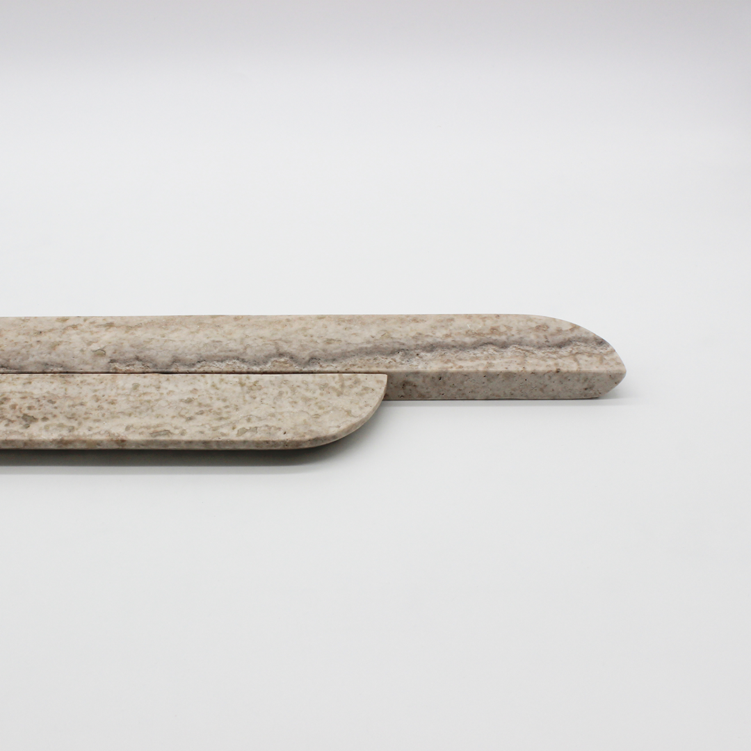 Stone Cabinet Pull in Silver Travertine | Zephra