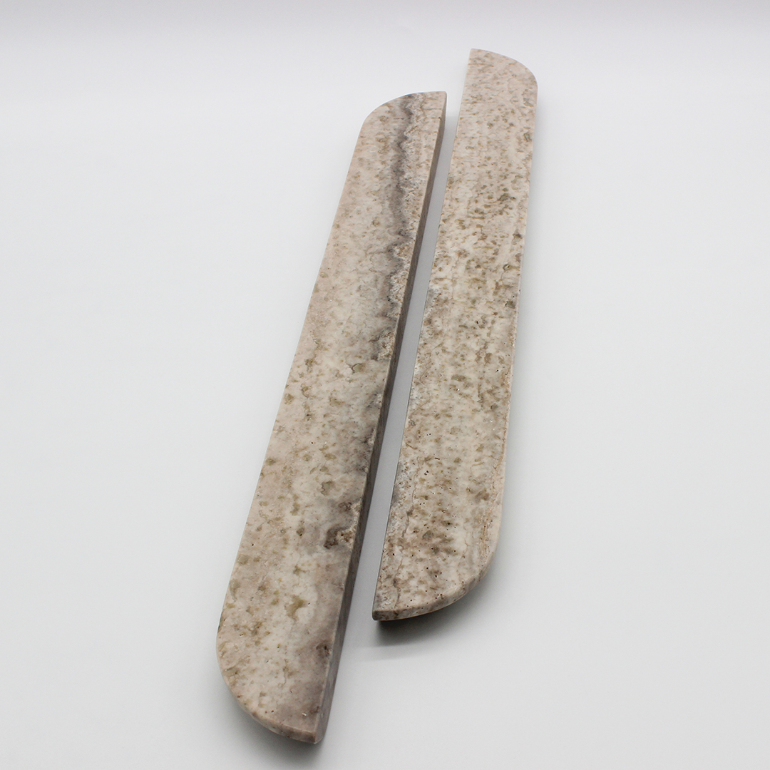 Stone Cabinet Pull in Silver Travertine | Zephra