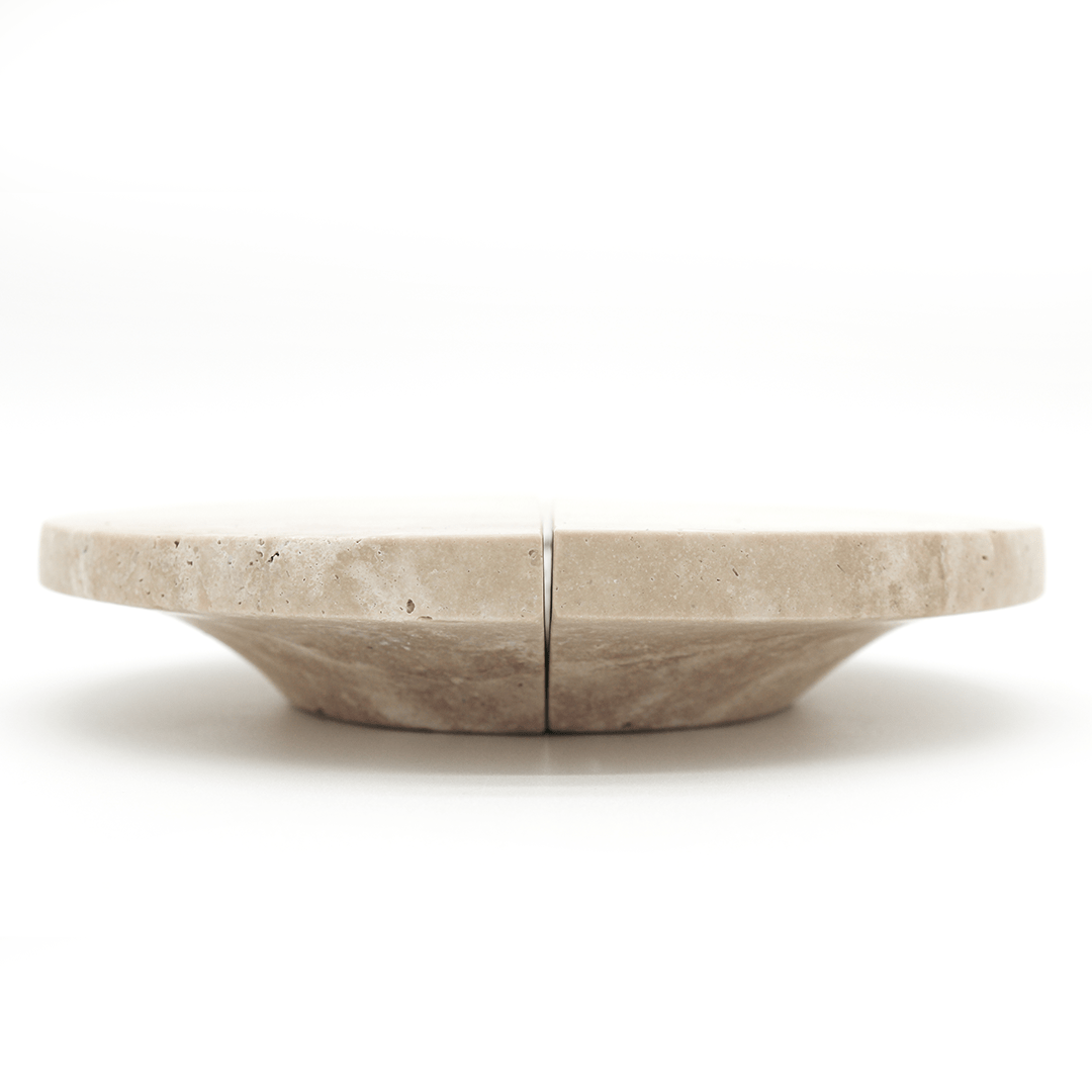 Stone Circular Cabinet Pull in Travertine | Zephra