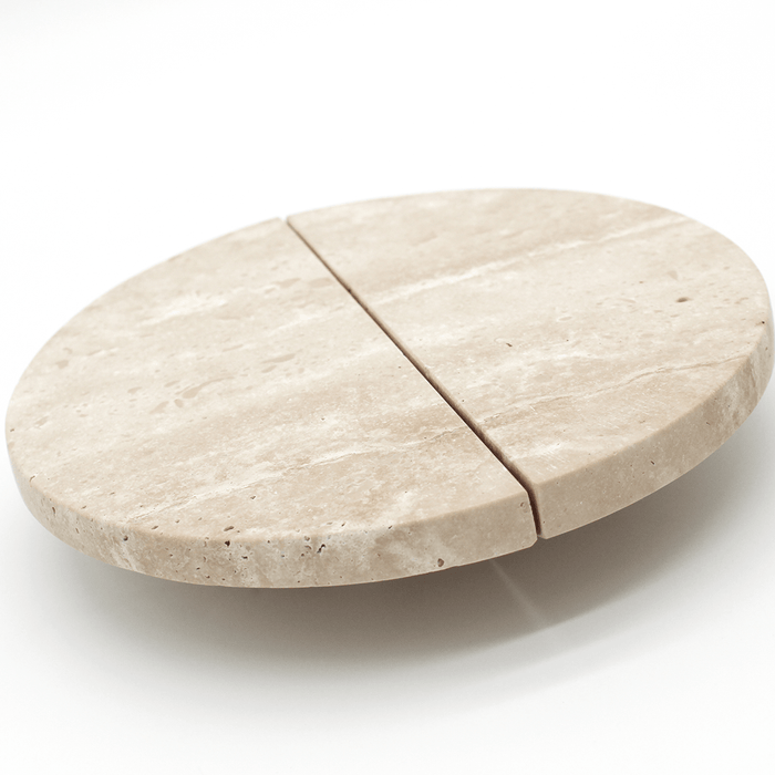 Stone Circular Cabinet Pull in Travertine | Zephra #Finish_Travertine