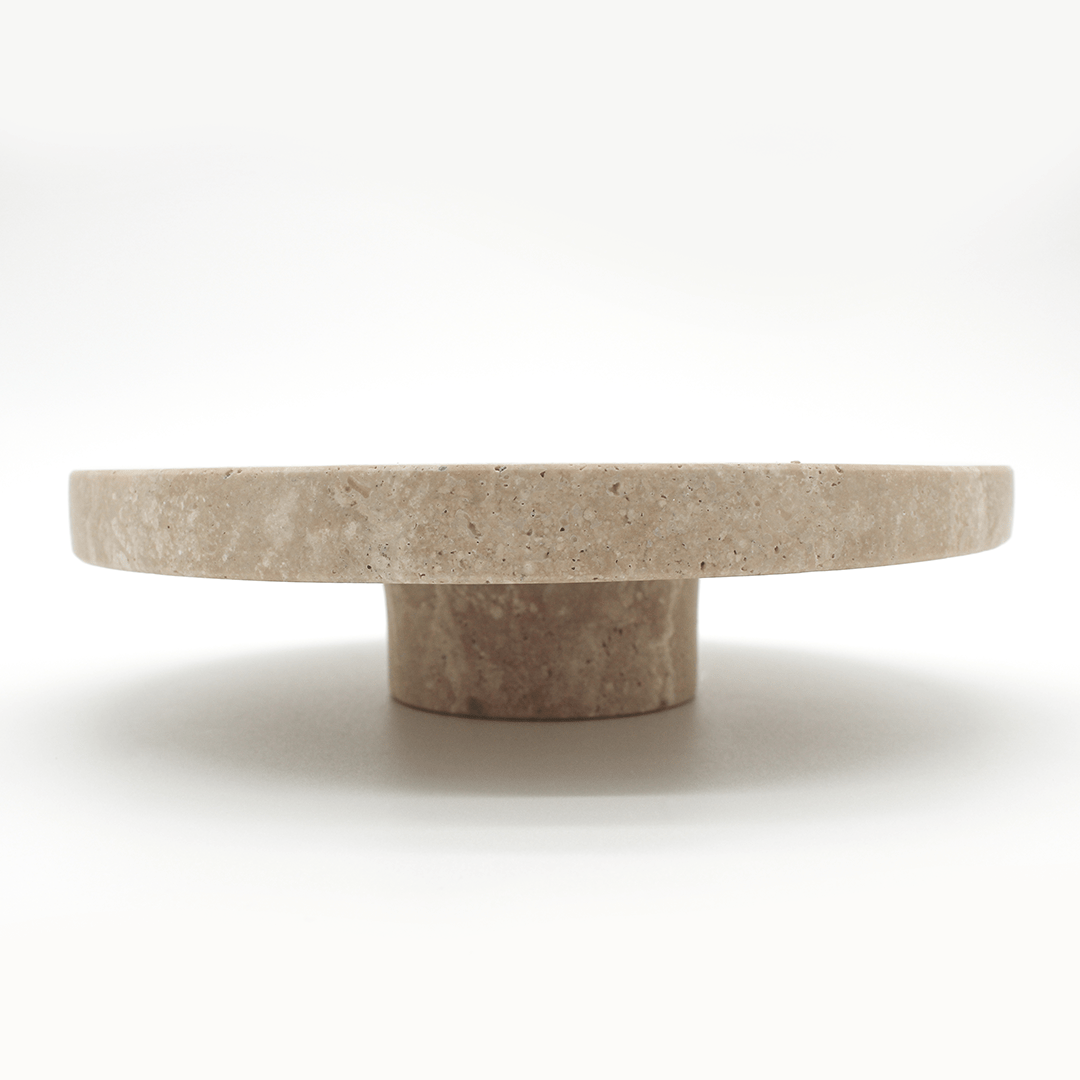 Stone Circular Front Door Entry Pull in Travertine | Zephra