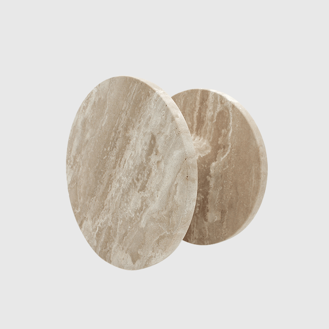 Travertine - Stone Circular Front Door Entry Pull