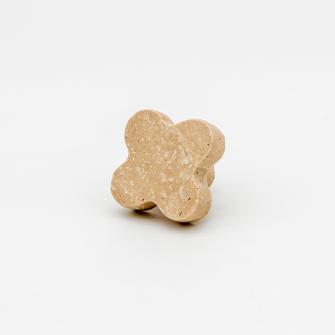 Stone Clover Cabinet Knob in Travertine | Zephra