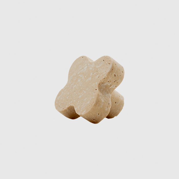Stone Clover Cabinet Knob in Travertine | Zephra #Finish_Travertine