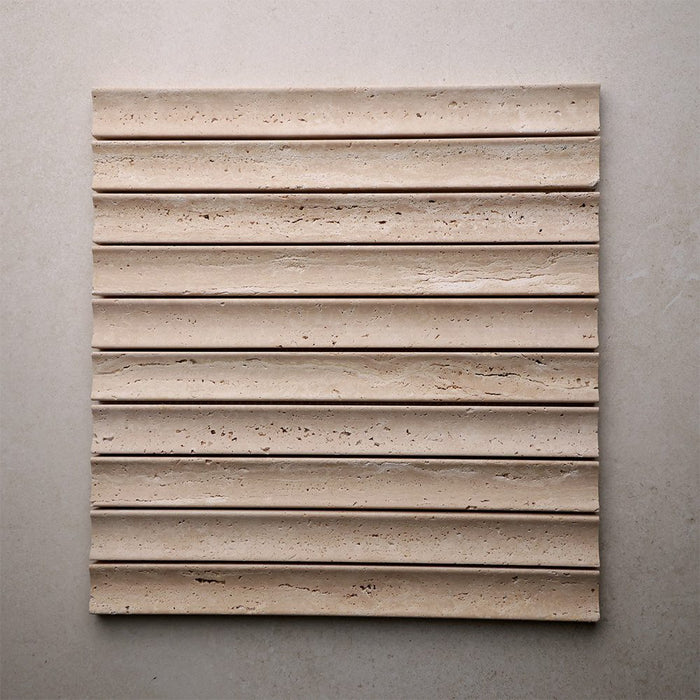 Travertine Concave Kit Kat Mosaic | Honed Natural Stone