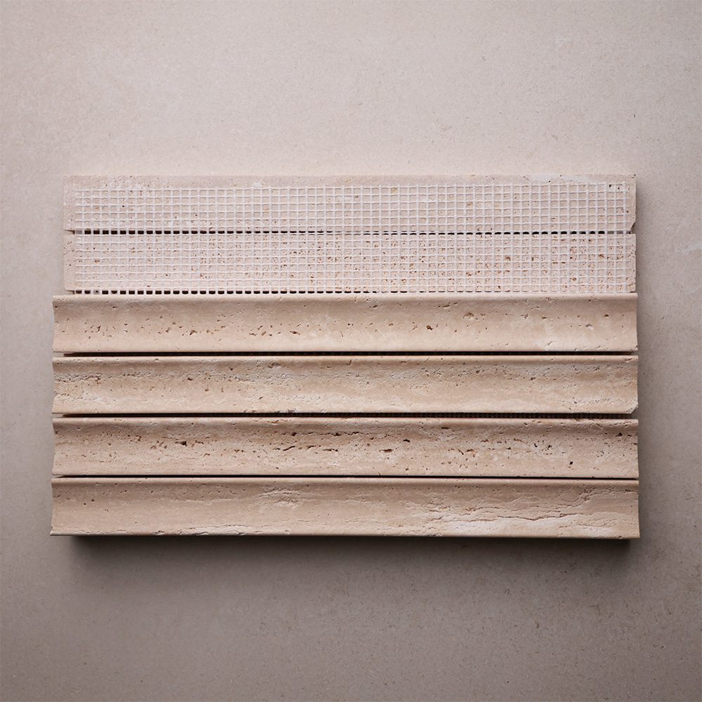 Travertine Concave Kit Kat Mosaic | Honed Natural Stone