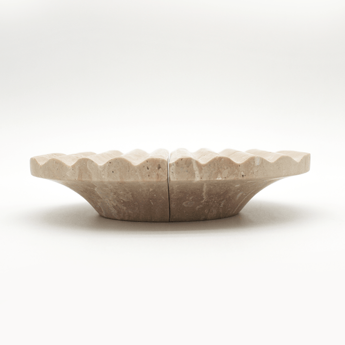 Stone Fluted Circular Cabinet Pull in Travertine | Zephra #Finish_Travertine