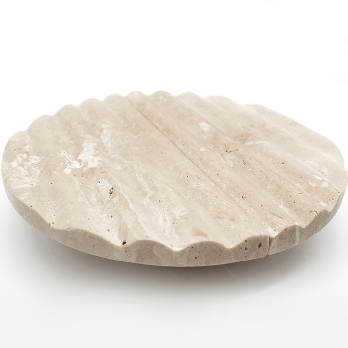 Stone Fluted Circular Cabinet Pull in Travertine | Zephra #Finish_Travertine