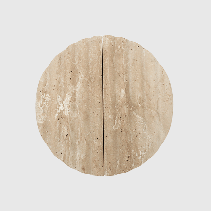 Stone Fluted Circular Cabinet Pull in Travertine | Zephra #Finish_Travertine
