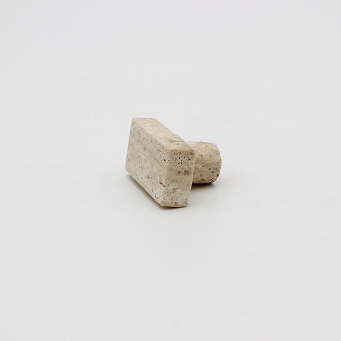 Stone Rectangular Cabinet Knob in Travertine | Zephra #Finish_Travertine