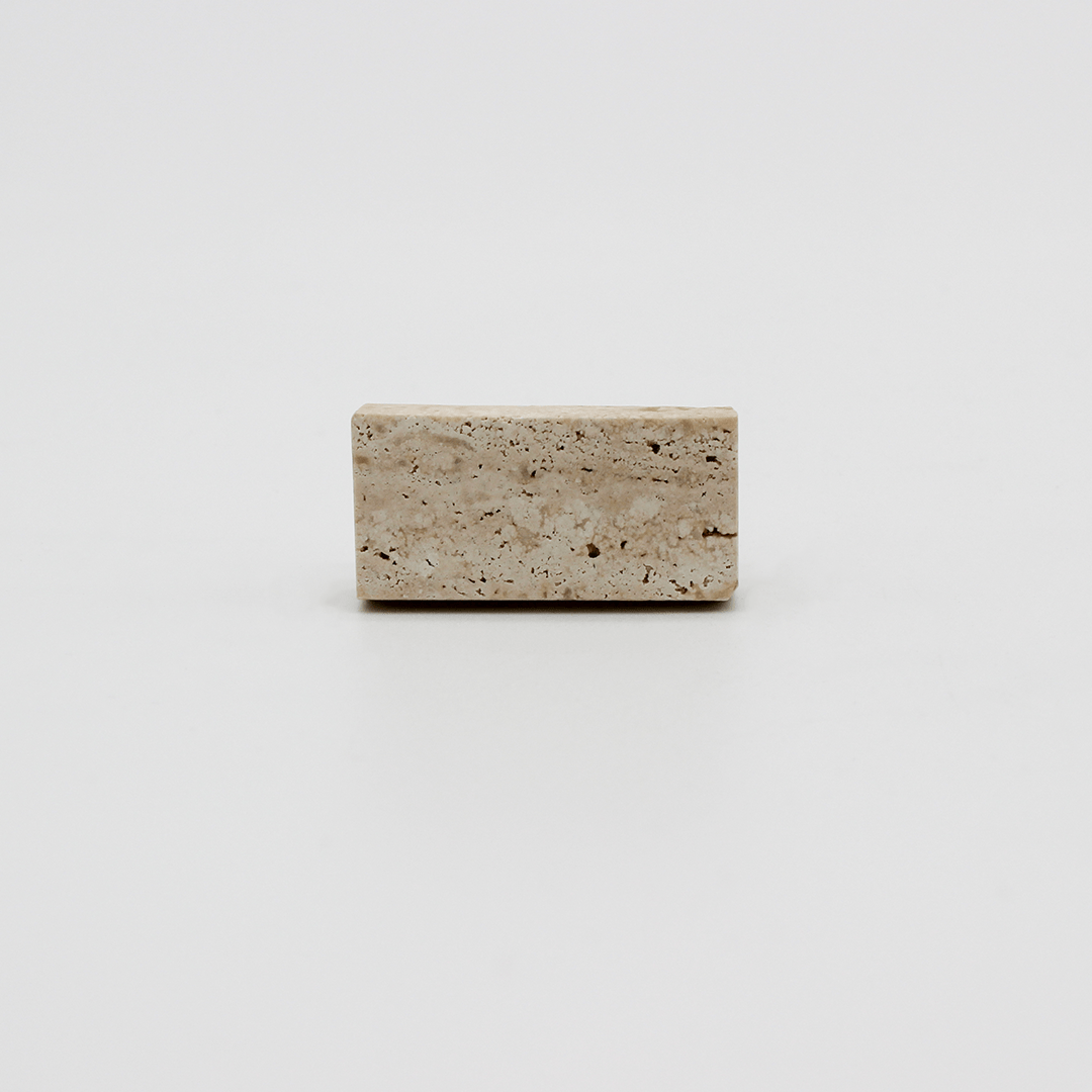 Stone Rectangular Cabinet Knob in Travertine | Zephra