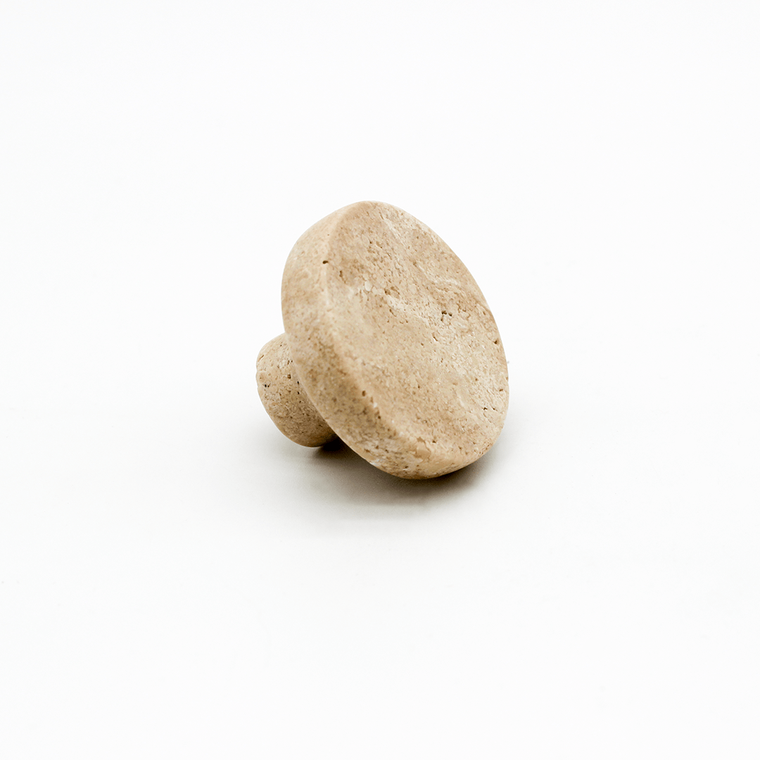Stone Round Cabinet Knob in Travertine | Zephra