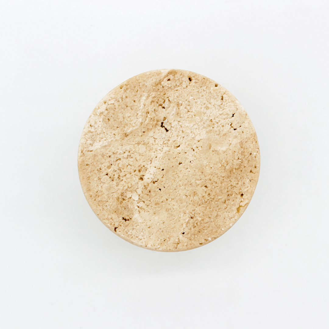 Stone Round Cabinet Knob in Travertine | Zephra